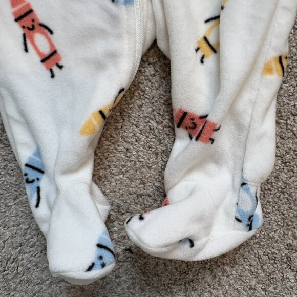 Pekkle Baby Fleece Footed Sleepers Crayons Crayola 3 months Unisex Colourful - Picture 5 of 9